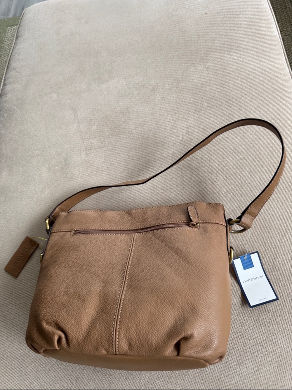 Craft and Barrow Tan Pebble Leather Shoulder Bag